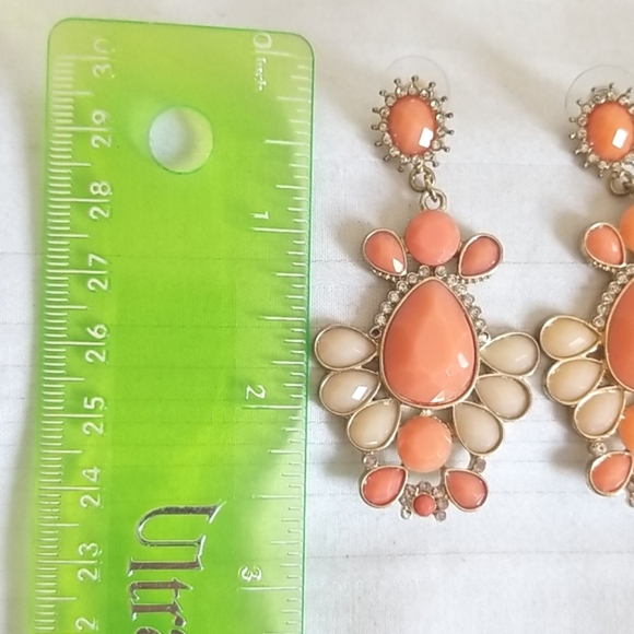 Rhinestone Bead Dangly Statement Earrings - Picture 3 of 3